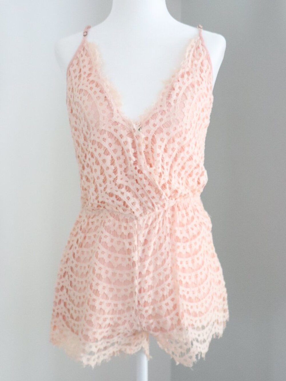 Boutique May & July Crochet Pink Romper Small